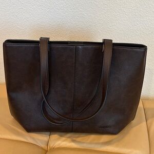 Calvin Klein Chocolate Brown Leather Tote
